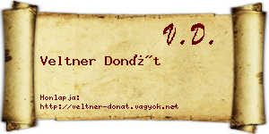 Veltner Donát névjegykártya